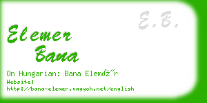 elemer bana business card